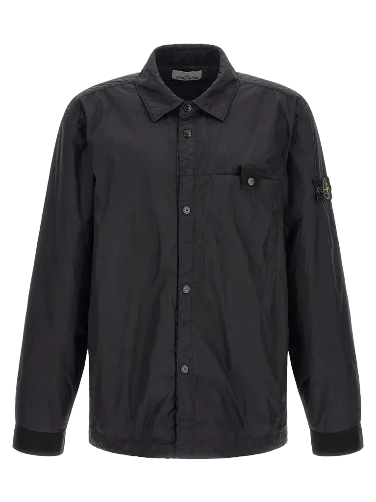 Stone Island Nylon Shell Overshirt — Black