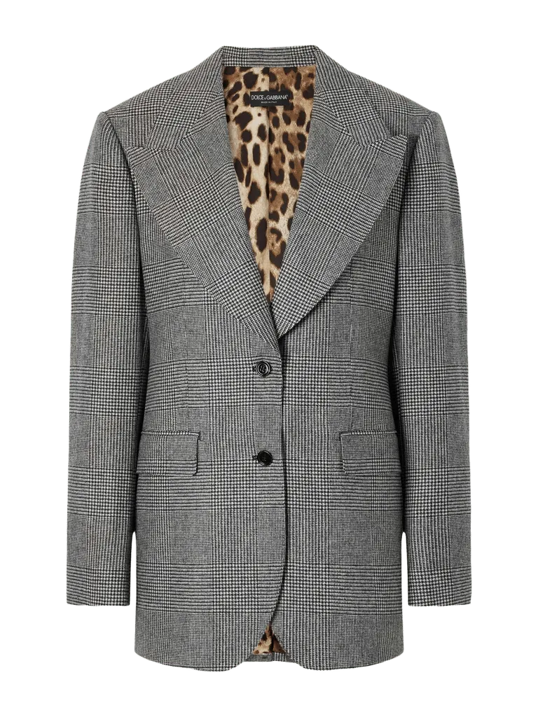 Prince of Wales wool and cashmere-blend blazer