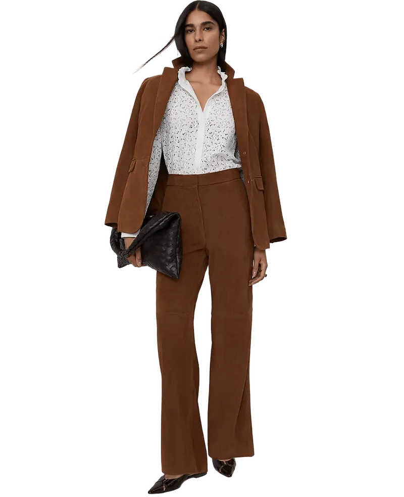 Studio Collection Straight Pant in Genuine Suede
