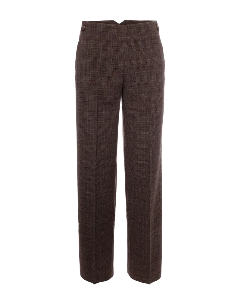 Liu Jo Prince of Wales Tartan Trousers — Brown