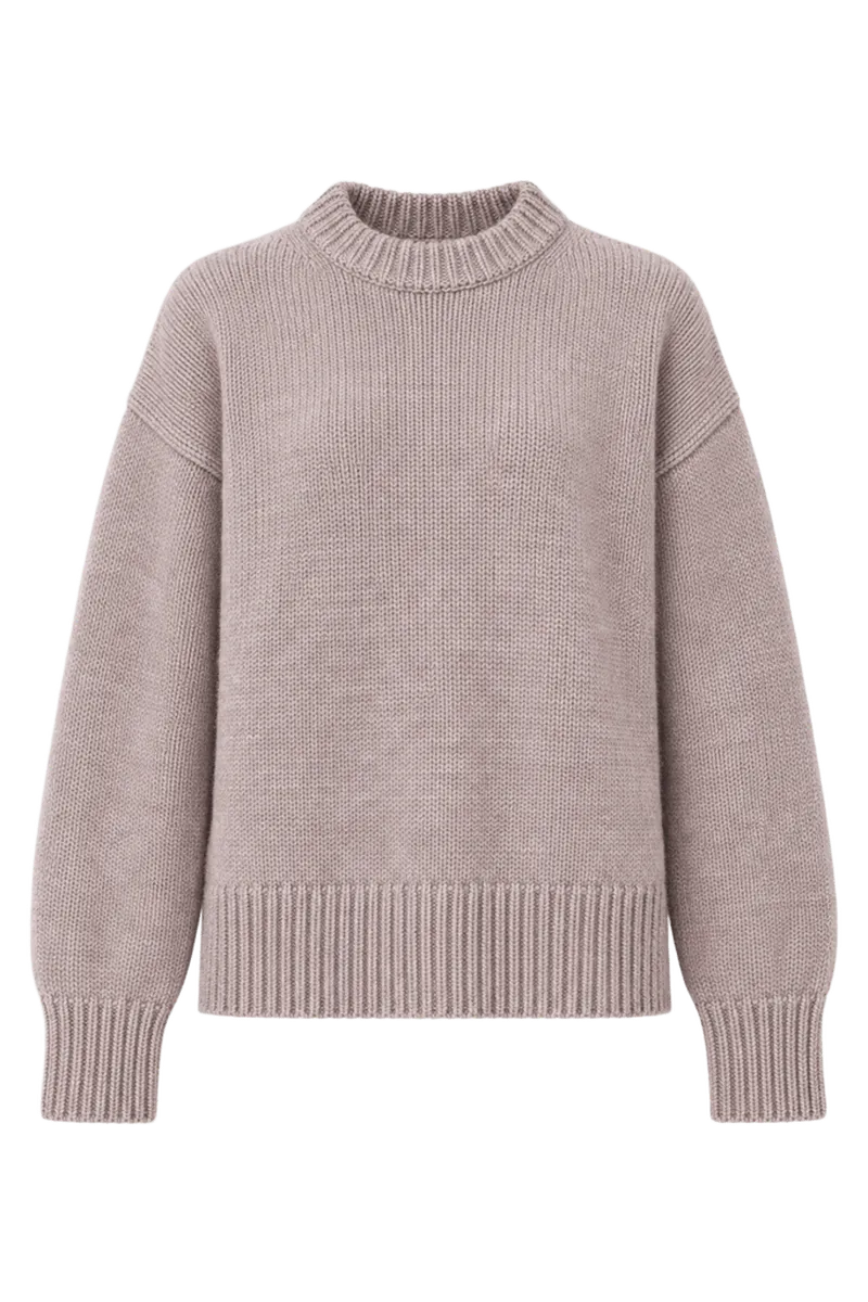 Wheat Genevieve Cashmere Wool Blend Crewneck Sweater