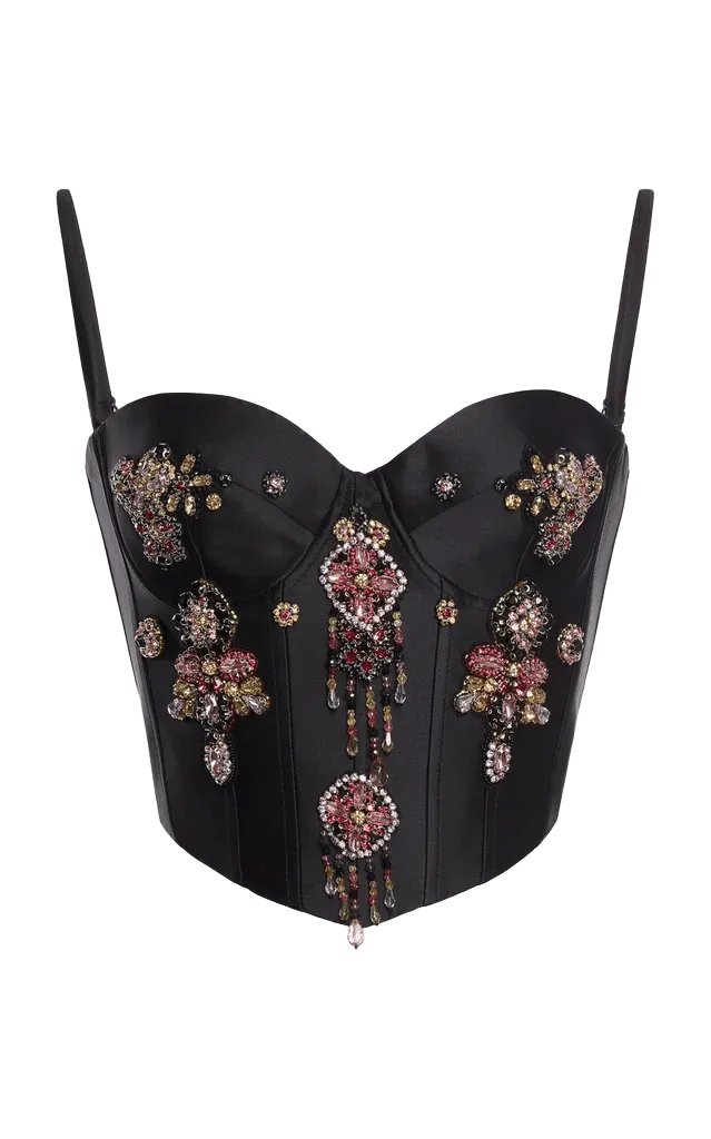 Bead Embroidered Mikado Top