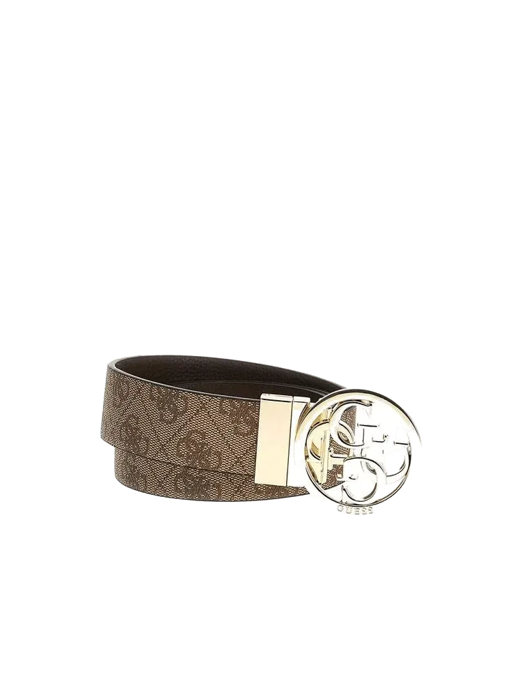 Guess Logo Jacquard Belt — Beige