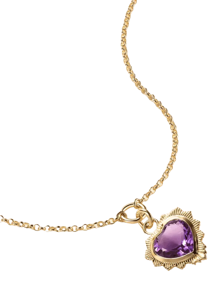 True Love 18-karat gold amethyst pendant necklace