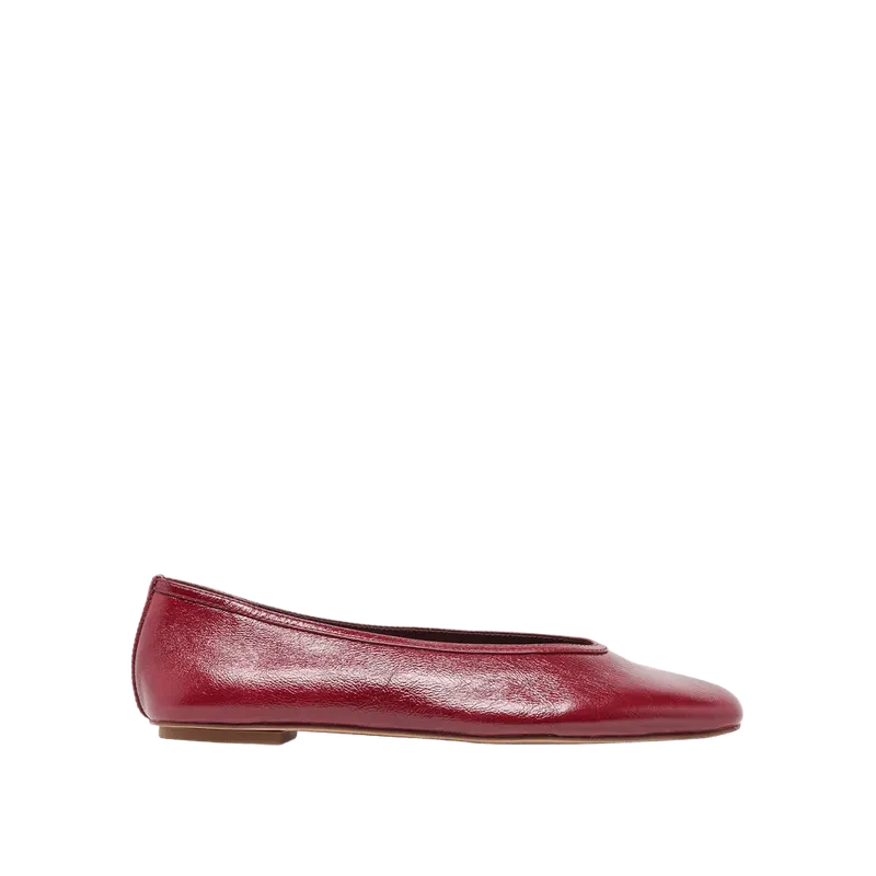 Caret Ballet Flats Garnet Leather