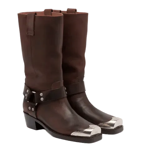 Roxy embellished leather biker boots