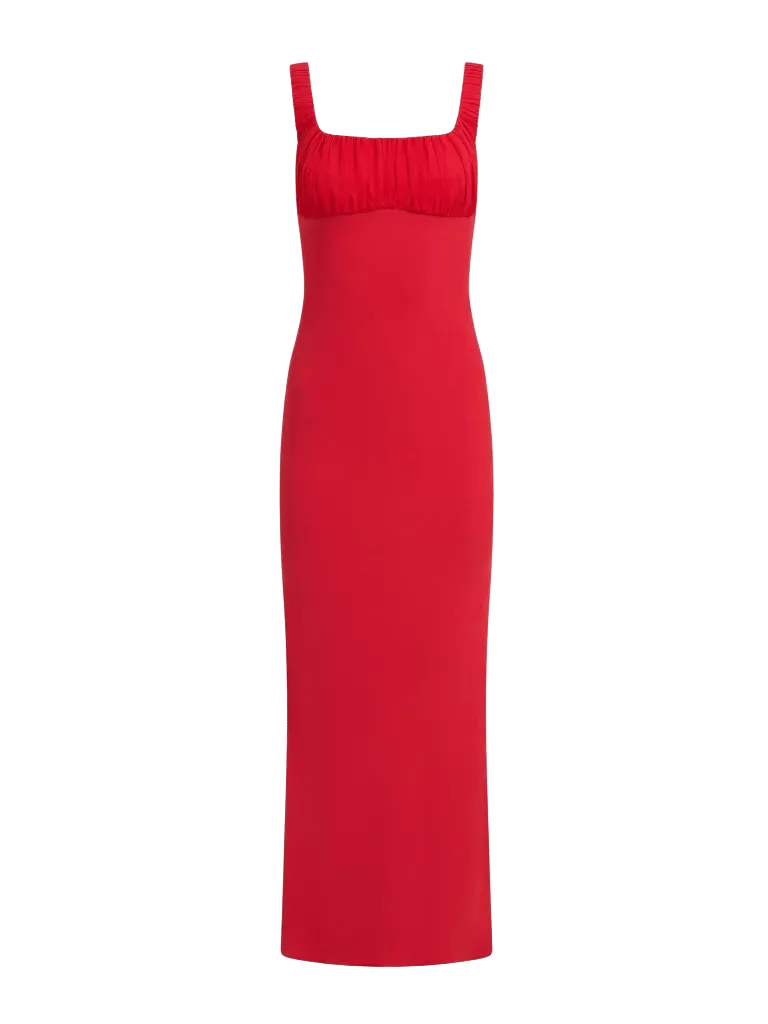 Chantal Long Dress in Scarlet