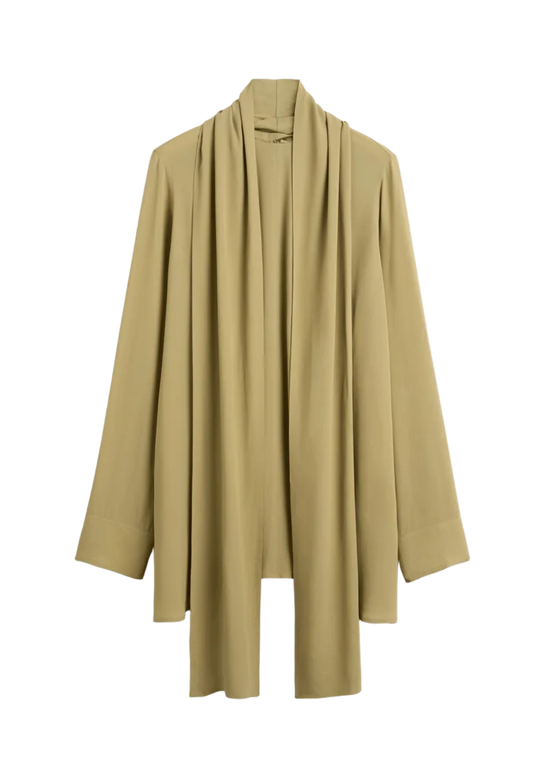 Draped scarf blouse desert
