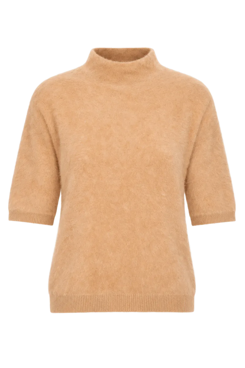 Brushed Cashmere Mockneck Sweater
