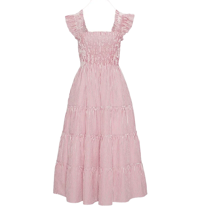 The Ellie Nap Dress in Red Ticking Stripe