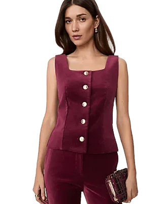 Square Neck Vest in Velvet