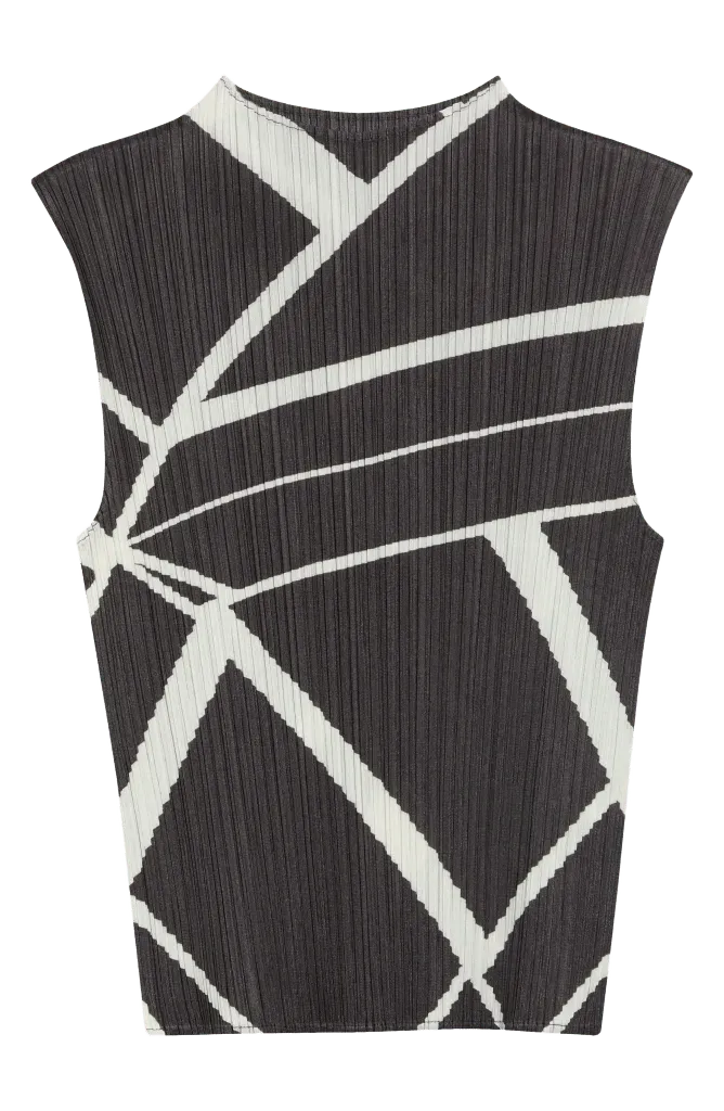 Fold Line Pleated Sleeveless Top