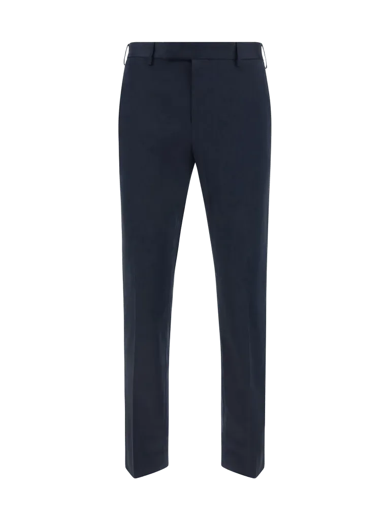 Pt Torino Cotton Trousers — Navy