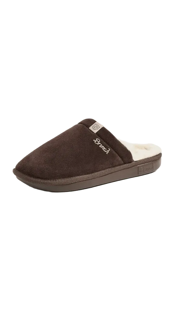 Brunch Essential Suede Shearling Slippers
