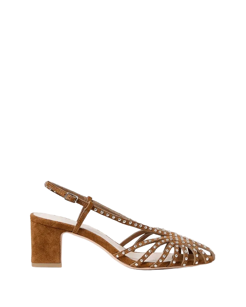 Priscilla Cacao/Silver Suede Heeled Sandal