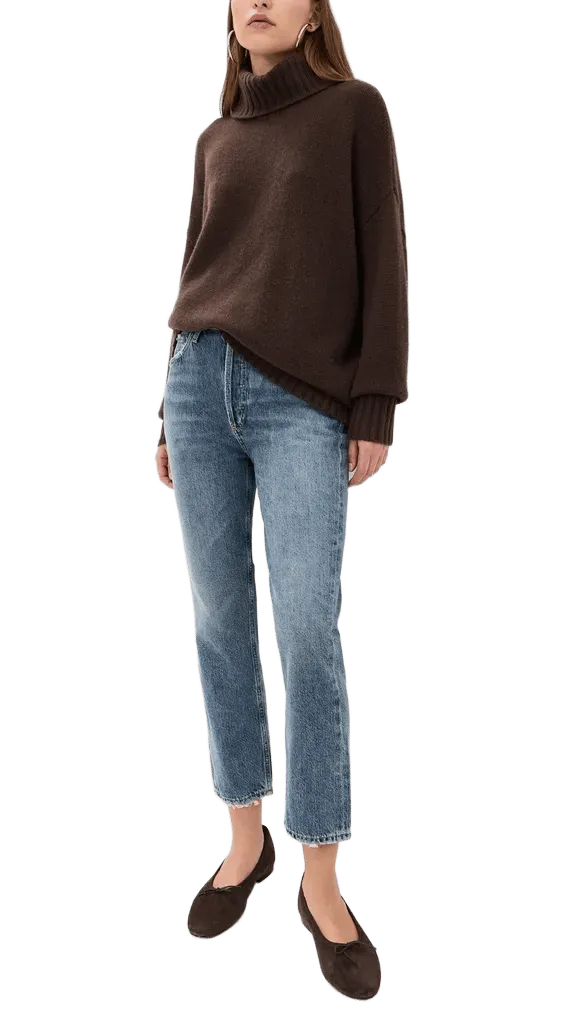 Riley High Rise Straight Crop Jeans