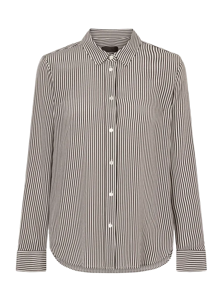 Gaia striped silk-crepe de chine shirt