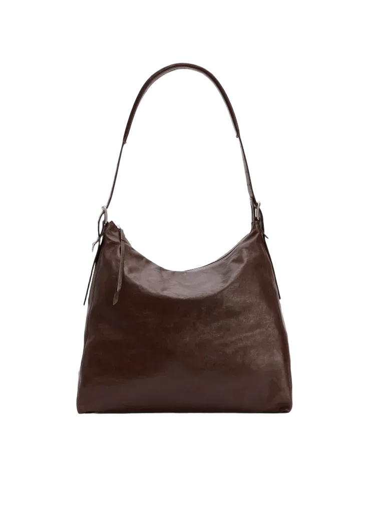 BELTED HOBO BAG IN PAPER LUX LEATHER