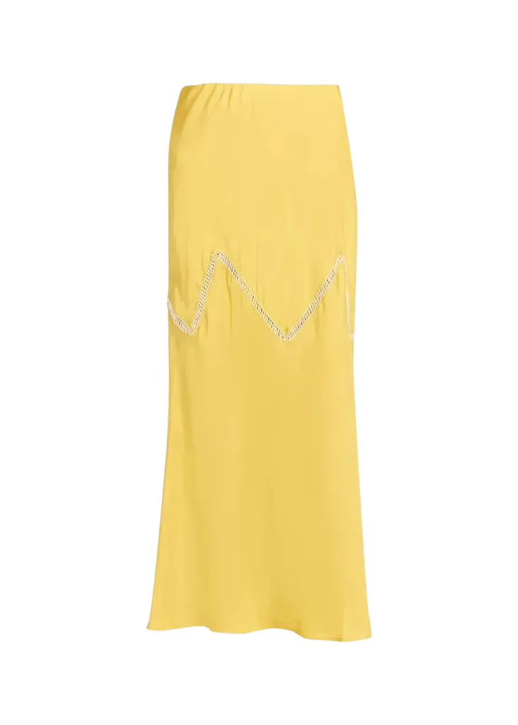 Orisha Lattice-Inset Silk Maxi Skirt