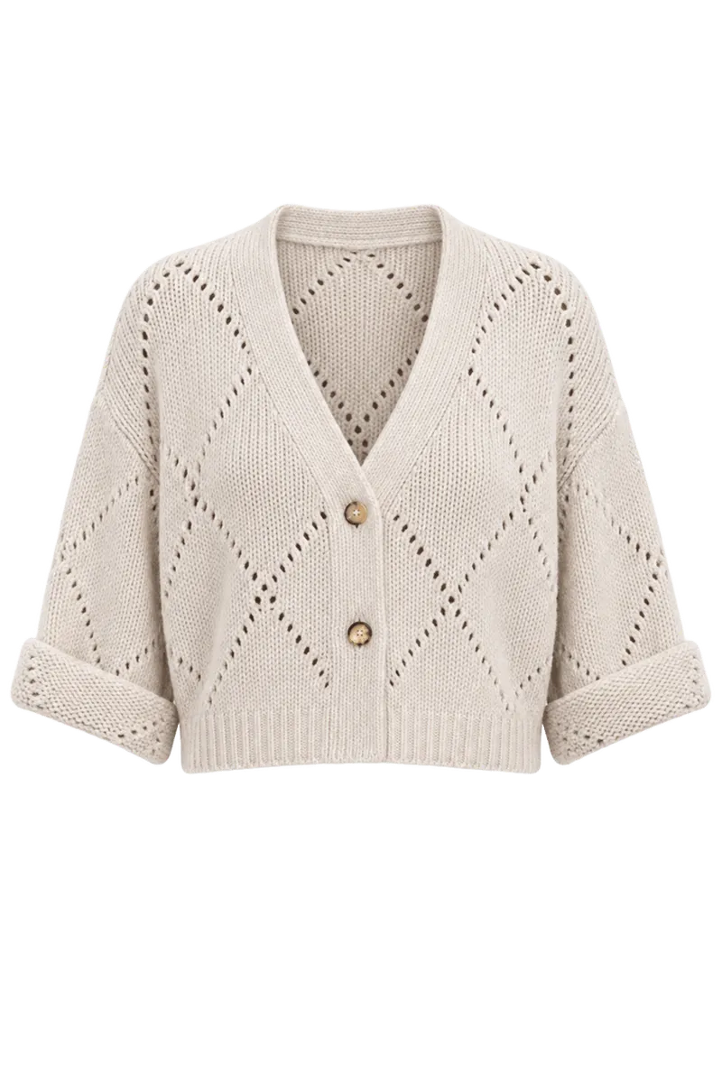 Hollingsworth Cardigan - Chai with Silver Sequins