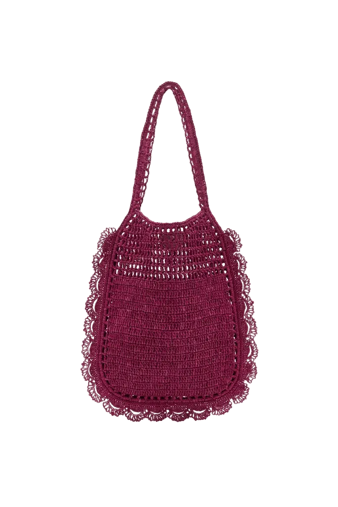 Marina Raffia Flat Tote - Orchid