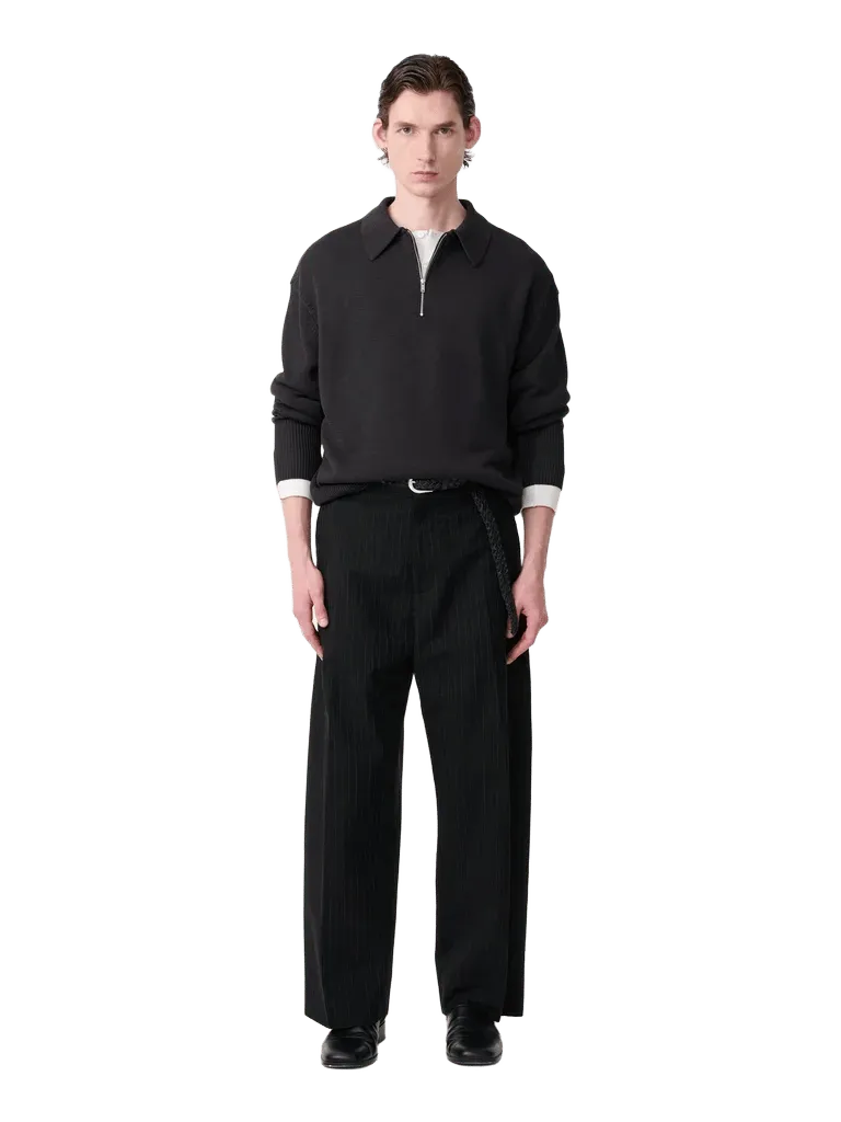 Heddy Knit Polo in Black Grape