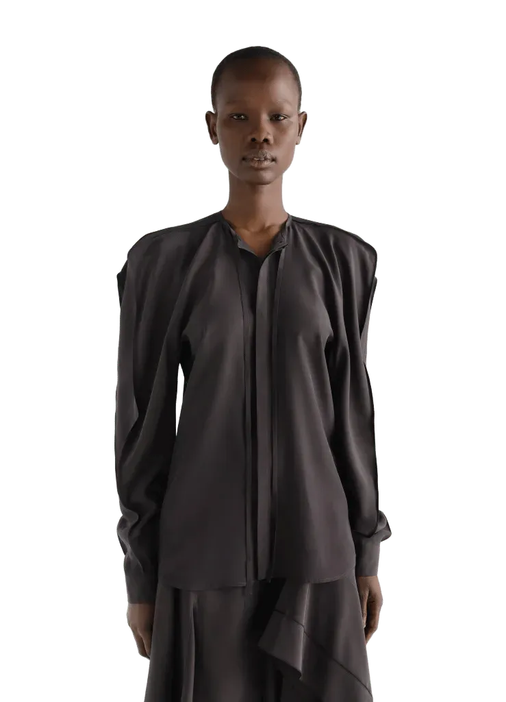LAYERED BLOUSE IN SILK AND VISCOSE CLOTH