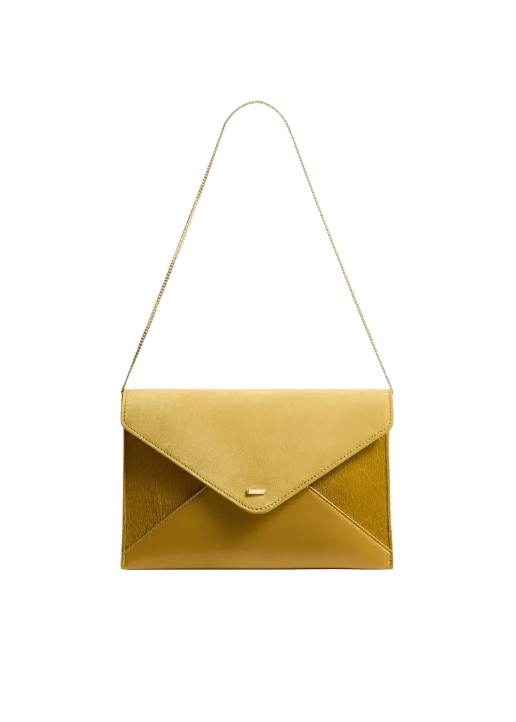 Grace Envelope Clutch in Golden Olive
