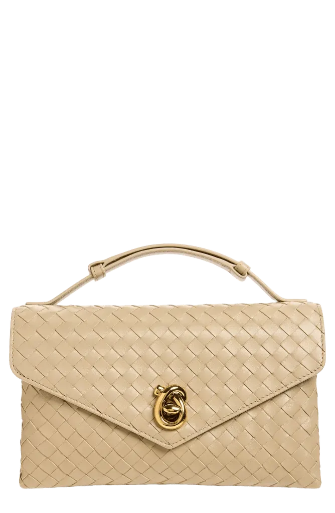 Knot Lock Intrecciato Leather Shoulder Bag