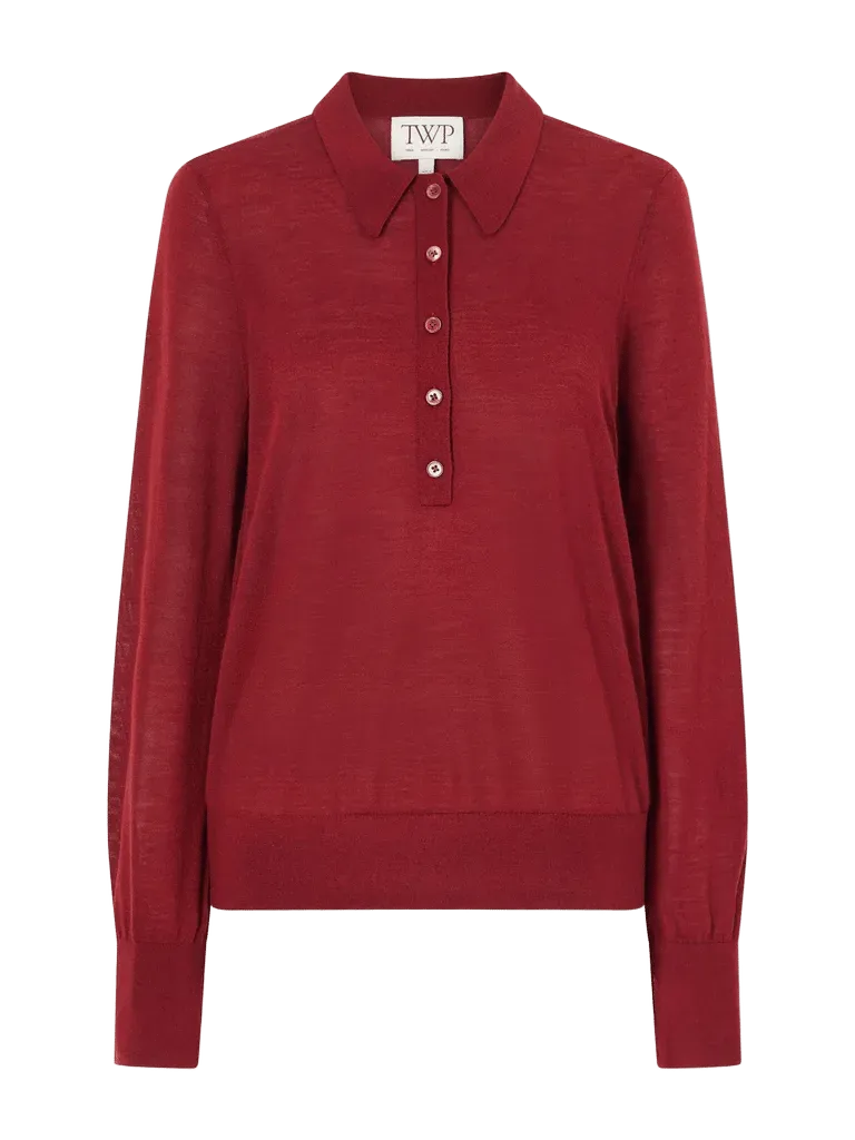Cashmere polo sweater