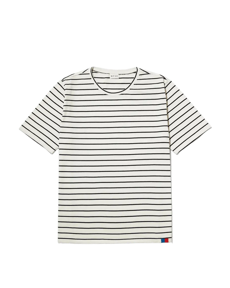 The Striped Modern - Cream/Navy Pinstripe