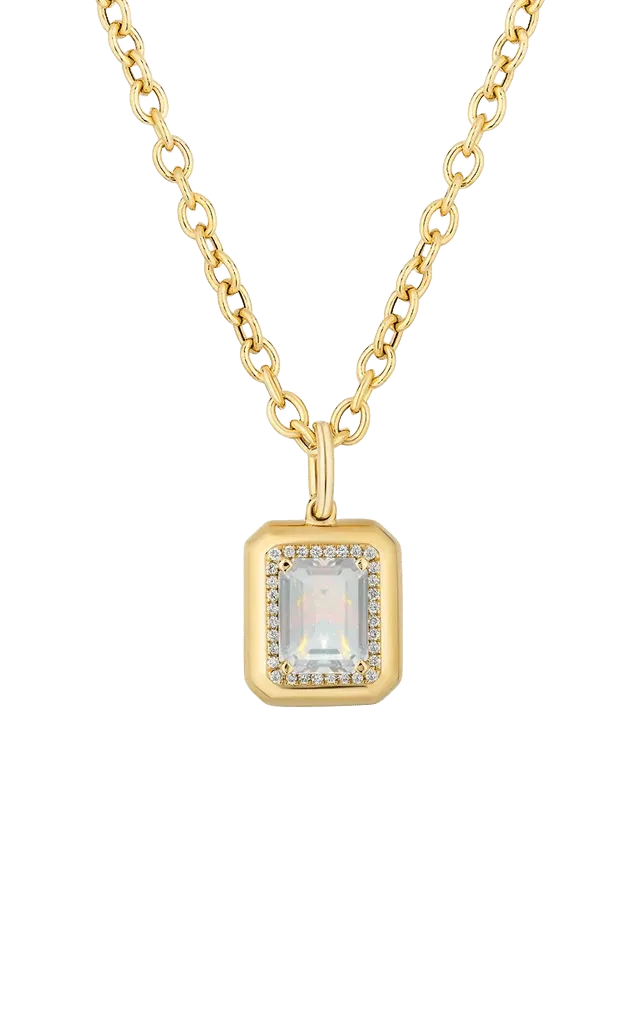 Emerald Cut Opal Pendant