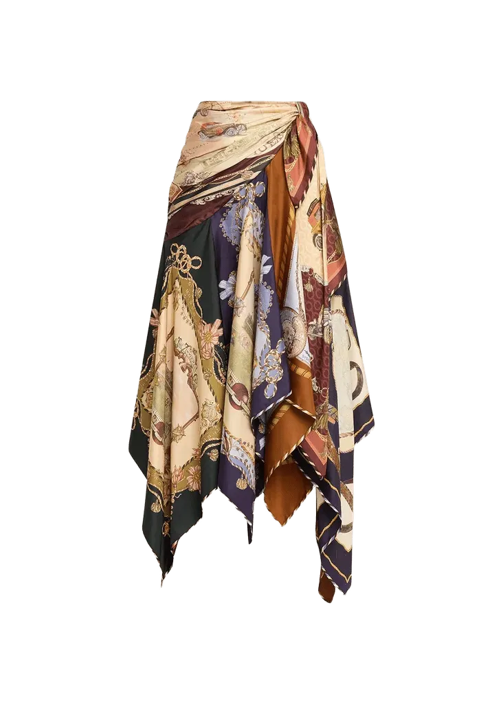 Valiant Draped Silk Scarf Skirt