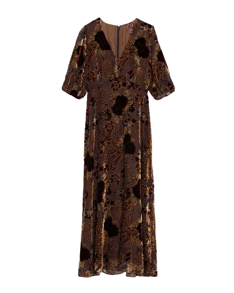 Cinco Floral Burnout Empire Maxi Dress