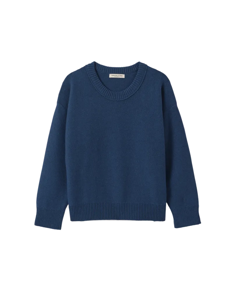 Maggie Reverse Stitch Blue Cashmere Jumper