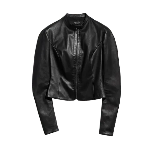 Lightweight stretch leather jacket