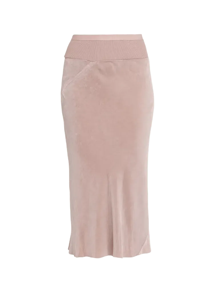 Velvet Bias Midi Skirt