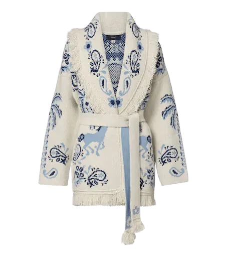 Island Roots Foulard wool, cashmere, and cotton cardigan