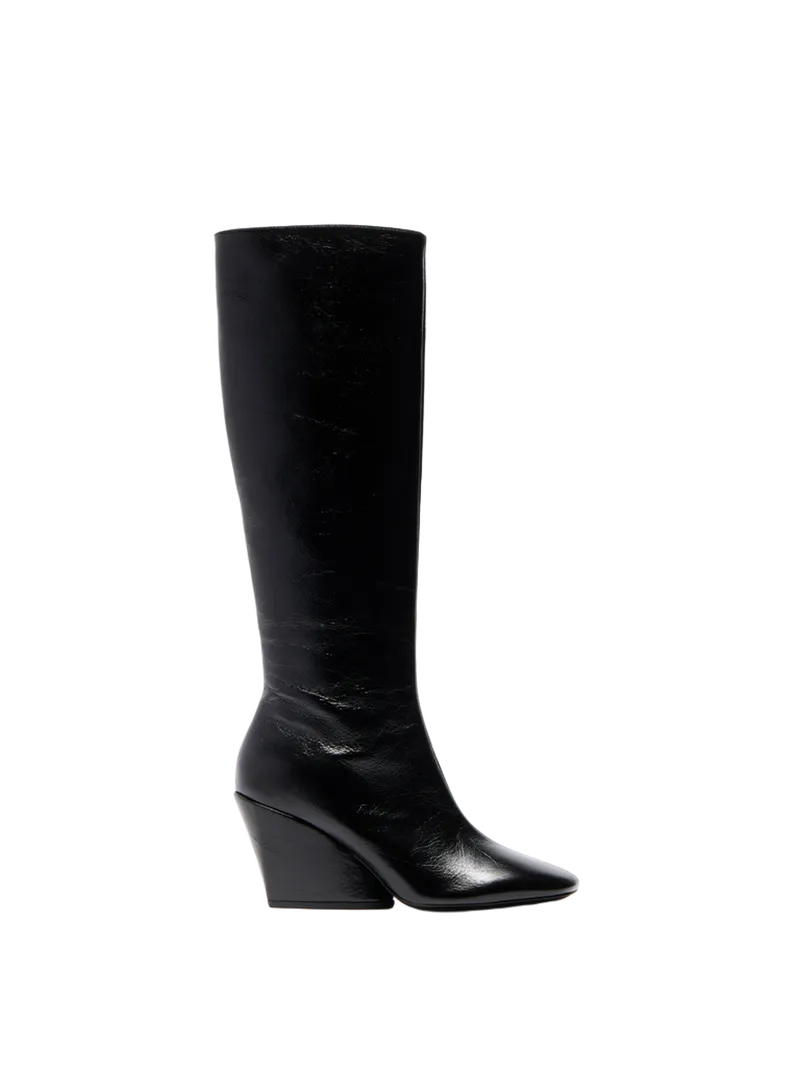 Slant Boots in Slick Calf - Black