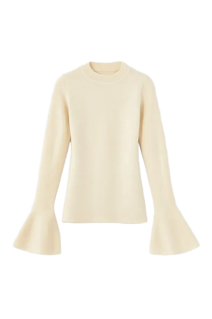 Sweater with long sleeves - Beige