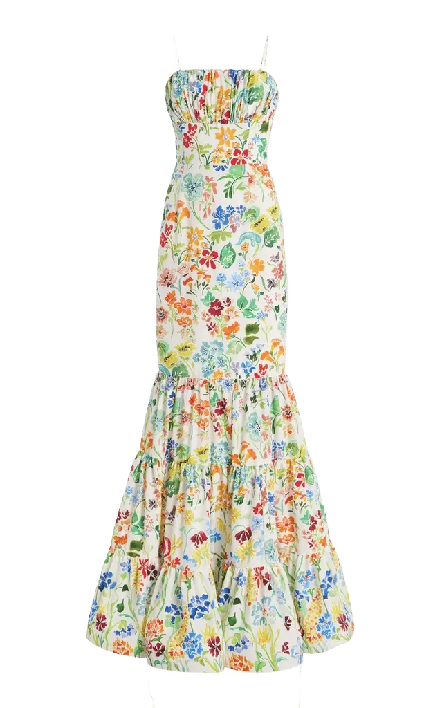 Ruched & Release Cotton-Silk Gown