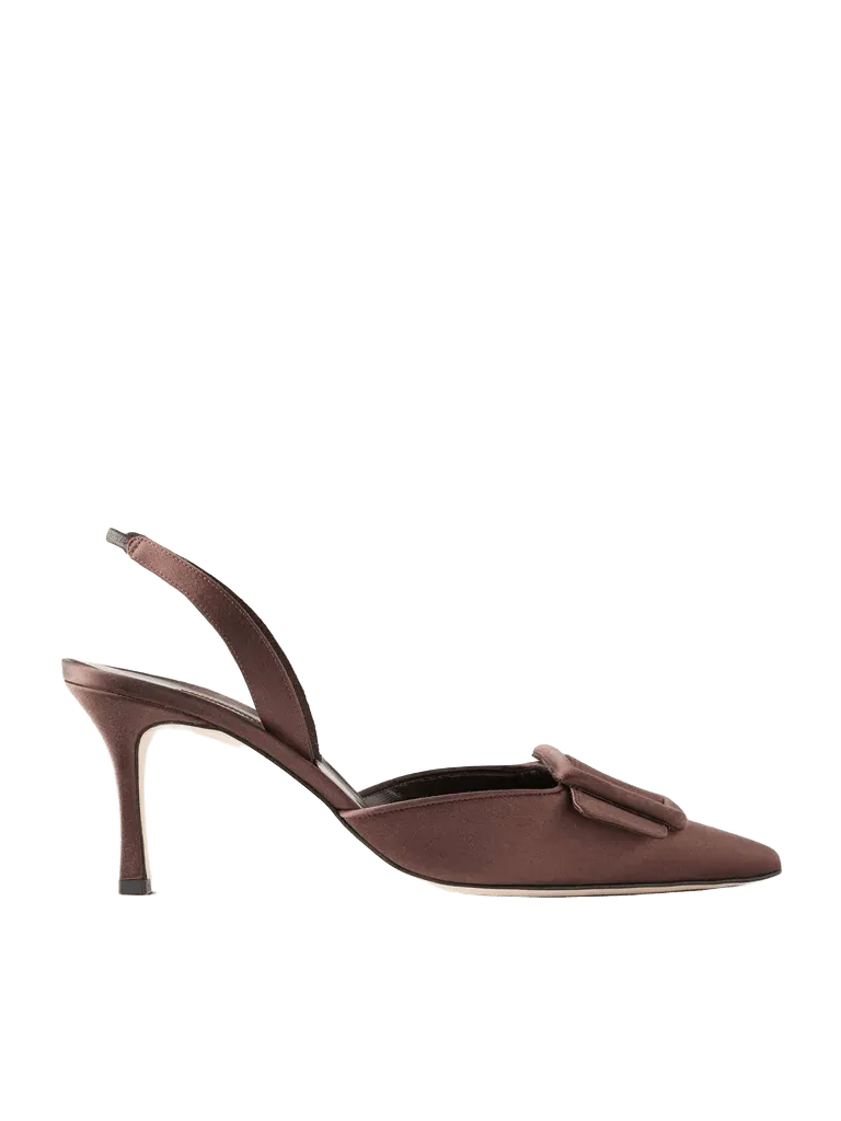 MANOLO BLAHNIK + Emilia Wickstead Maysli 70 satin slingback pumps