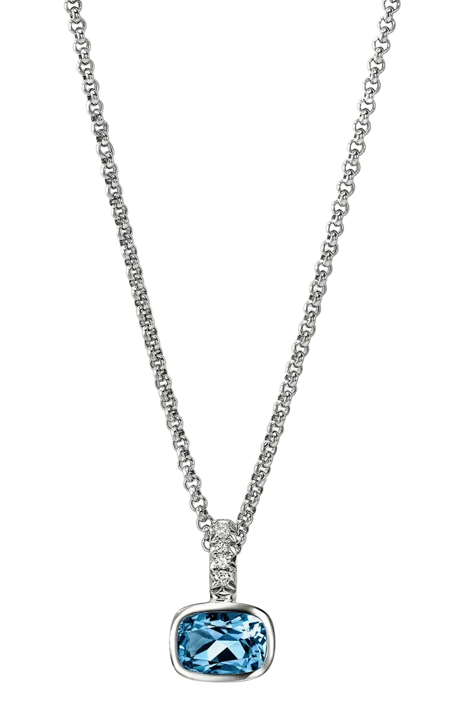 John Hardy Heishi Sterling Silver London Blue Topaz Pendant Necklace (Women)