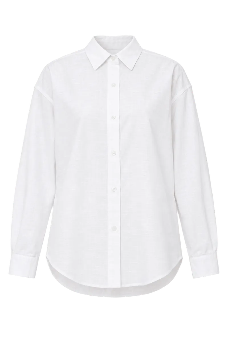 White Rustic Slub Cotton Stallings Button Down