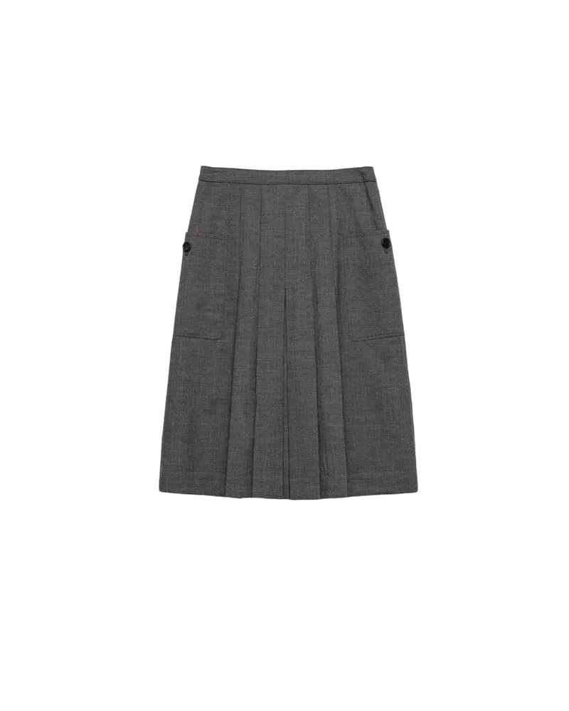 Rush stitch pleated skirt