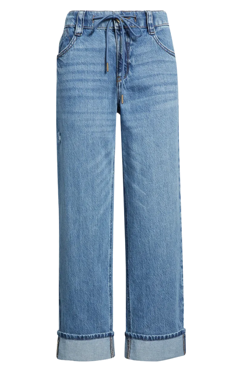 High Waist Cuffed Boyfriend Jeans
