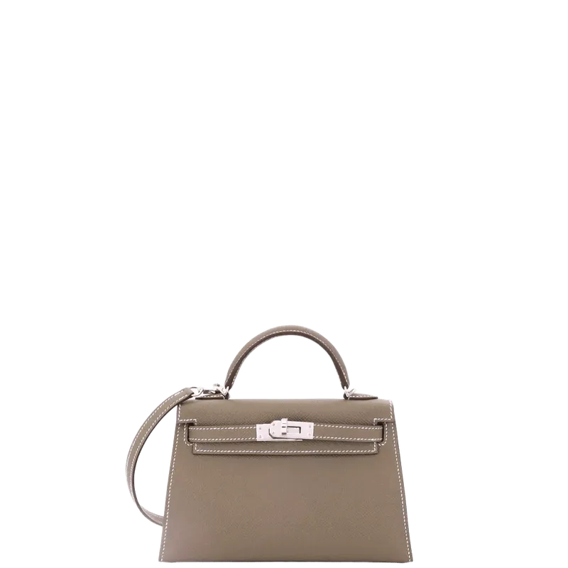 Kelly Mini Ii Bag Grey Epsom With Palladium Hardware 20