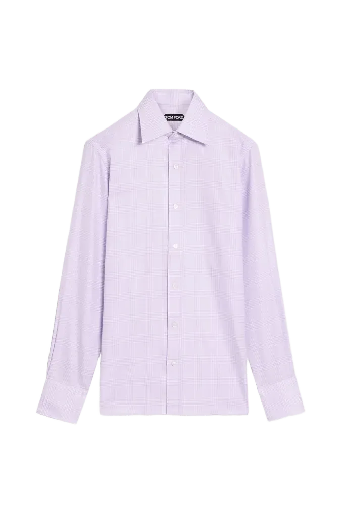 TOM FORD Prince of Wales Checked Cotton-Poplin Shirt