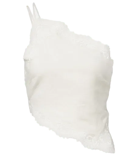 Darya embroidered linen and cotton top