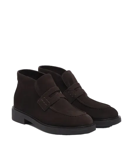 Brogue suede ankle boots